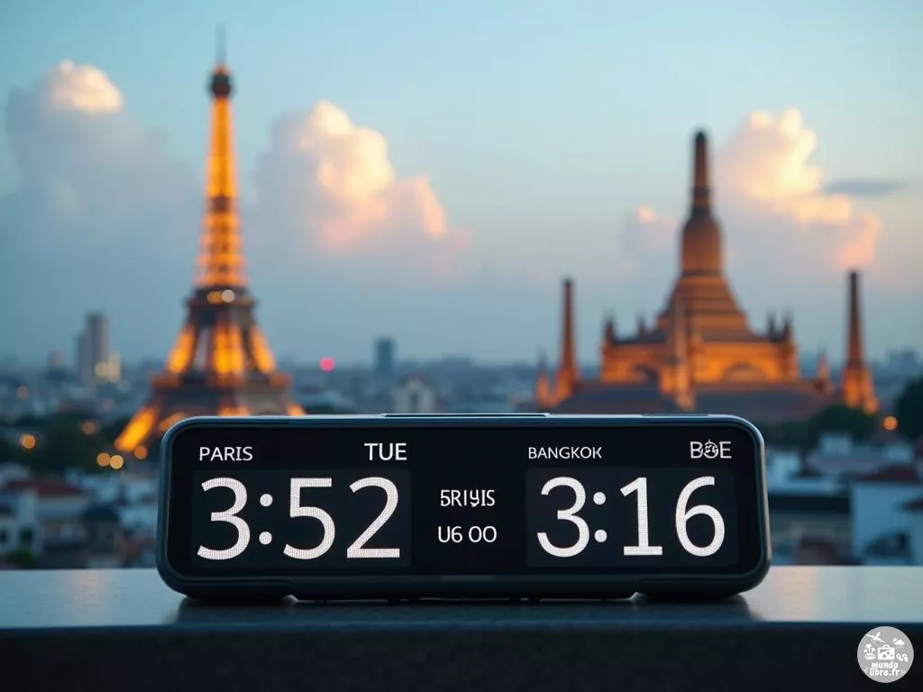 Décalage horaire en Thaïlande : quelle différence avec la France